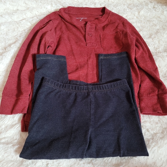 Cat & Jack 3T Long Sleeve Shirt and Top Red Blue - Picture 1 of 5
